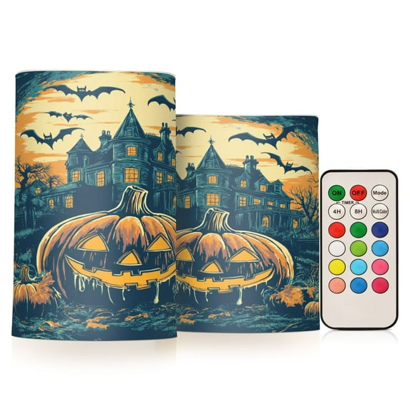 BZSMCE Flameless Candles LED Lights Halloween Theme Pumpkin Creativity Battery Candles
