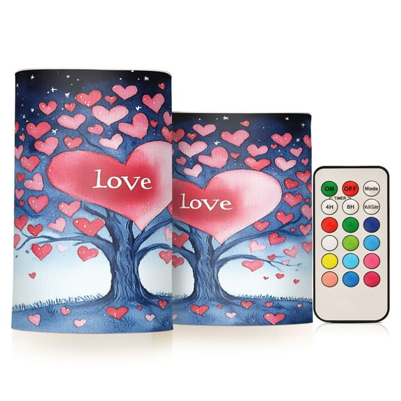 BZSMCE Flameless Candles LED Lights Heartfelt Tree Of Love Creativity Battery Candles