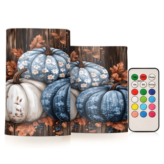 BZSMCE Flameless Candles LED Lights Illustration Of Pumpkins Creativity Battery Candles