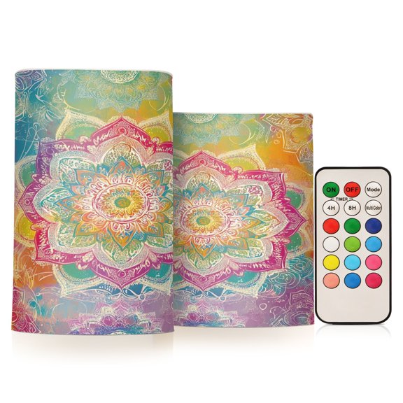 BZSMCE Flameless Candles LED Lights Kaleidoscope Of Joy Creativity Battery Candles