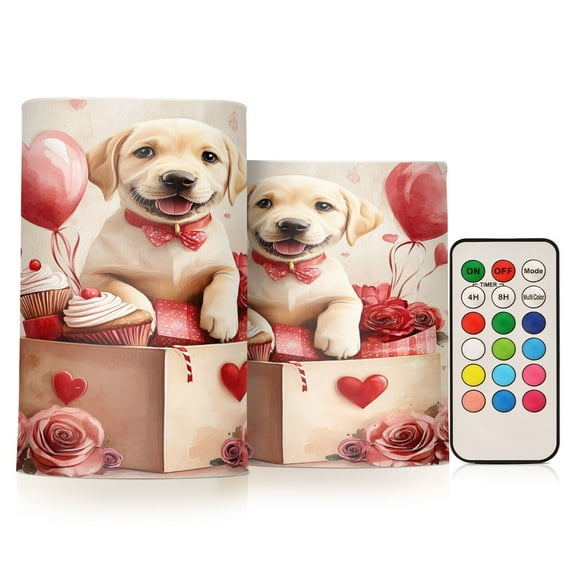 BZSMCE Flameless Candles LED Lights Labrador Happy Birthday Creativity Battery Candles