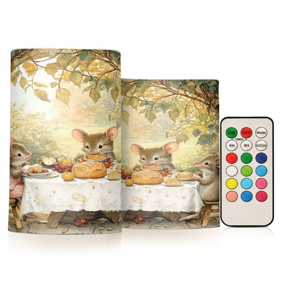 BZSMCE Flameless Candles LED Lights Mices Take Breads Creativity Battery Candles