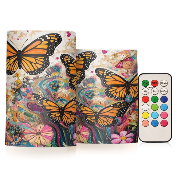 BZSMCE Flameless Candles LED Lights Monarch Butterflies in Flight Creativity Battery Candles