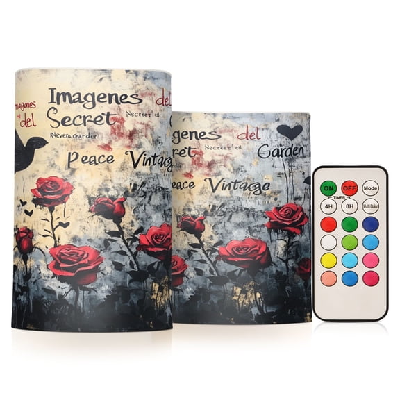 BZSMCE Flameless Candles LED Lights Oil Rose Painting Creativity Battery Candles