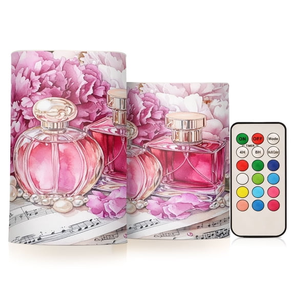 BZSMCE Flameless Candles LED Lights Perfume Bottles with Flowers Creativity Battery Candles