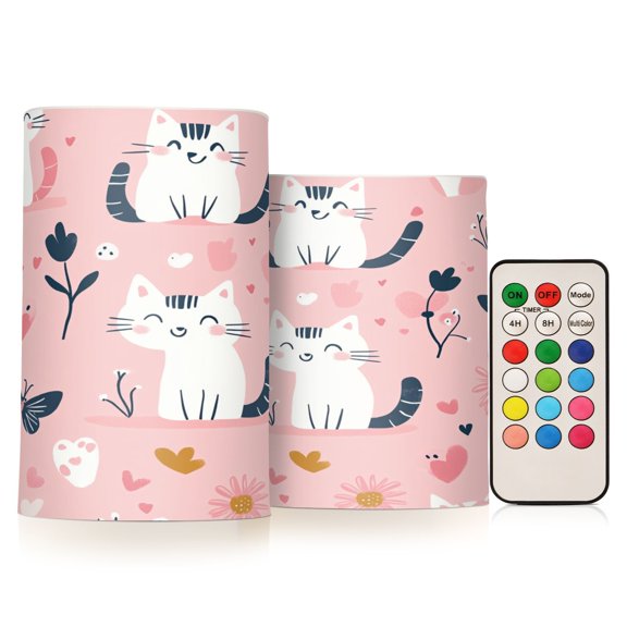 BZSMCE Flameless Candles LED Lights Purrfectly Happy Creativity Battery Candles
