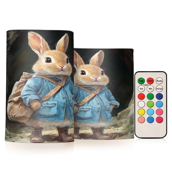 BZSMCE Flameless Candles LED Lights Rabbit Exploring Painting Creativity Battery Candles