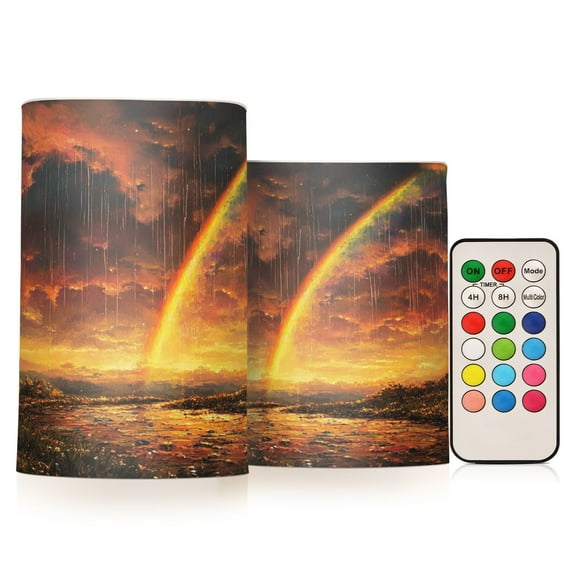 BZSMCE Flameless Candles LED Lights Rainbow After Rain Creativity Battery Candles