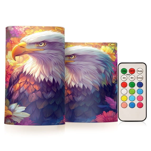 BZSMCE Flameless Candles LED Lights Raptor Surrounded by Flowers Creativity Battery Candles