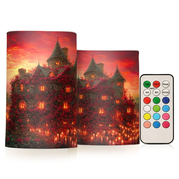BZSMCE Flameless Candles LED Lights Rose Covered House Creativity Battery Candles