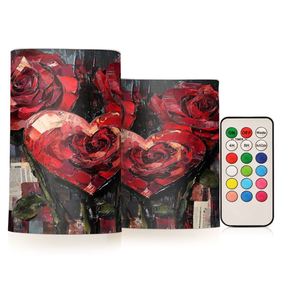 BZSMCE Flameless Candles LED Lights Rosy Affection Creativity Battery Candles