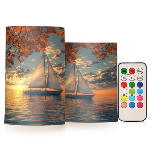 BZSMCE Flameless Candles LED Lights Sailboat Creativity Battery Candles