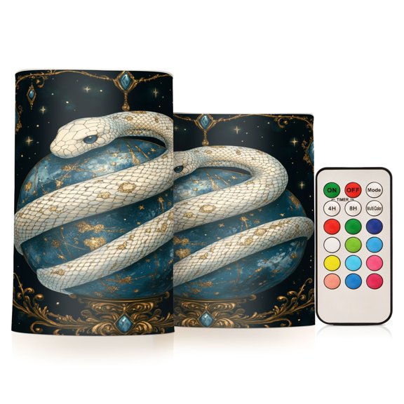 BZSMCE Flameless Candles LED Lights Serpent Of The Cosmos Creativity Battery Candles