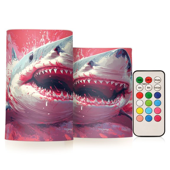 BZSMCE Flameless Candles LED Lights Sharks Jump Plainting Creativity Battery Candles