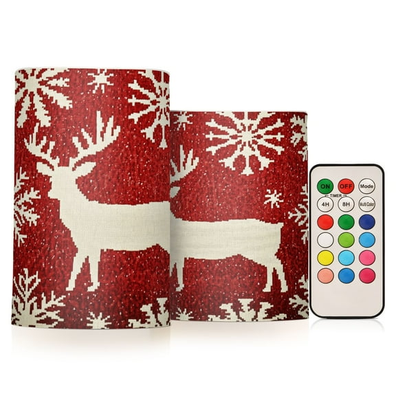 BZSMCE Flameless Candles LED Lights Simple Sonwflake Deer Creativity Battery Candles