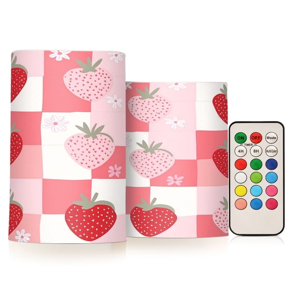 BZSMCE Flameless Candles LED Lights Strawberry Delight Creativity Battery Candles