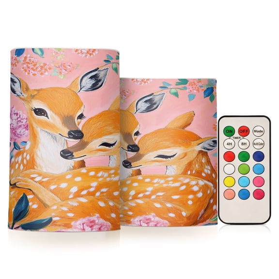 BZSMCE Flameless Candles LED Lights Tender Fawn Embrace Creativity Battery Candles