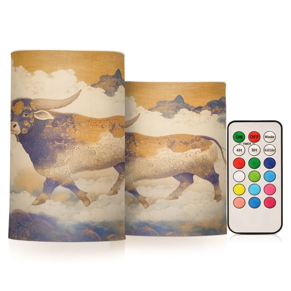 BZSMCE Flameless Candles LED Lights The Ethereal Bull Creativity Battery Candles