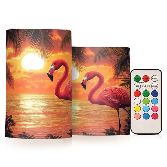 BZSMCE Flameless Candles LED Lights Tropical Sunset Serenade Creativity Battery Candles