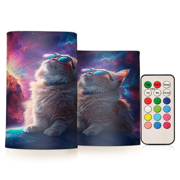 BZSMCE Flameless Candles LED Lights Universe Explorer Creativity Battery Candles