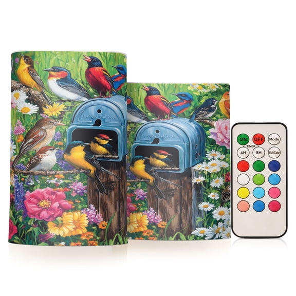 BZSMCE Flameless Candles LED Lights Various Colorful Birds Creativity Battery Candles