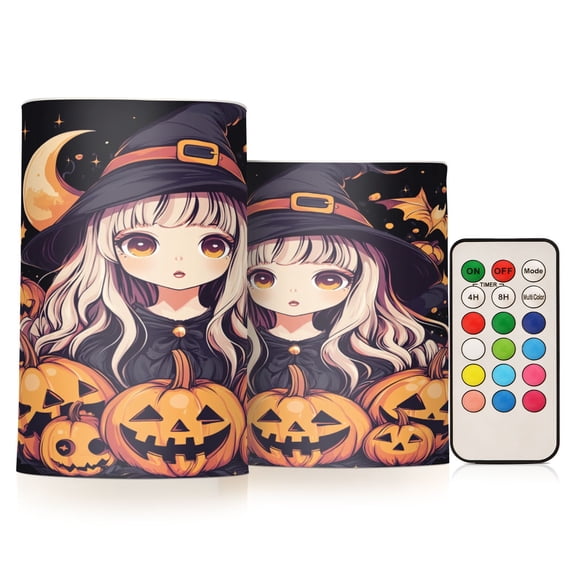 BZSMCE Flameless Candles LED Lights Vibrant Anime Witch Creativity Battery Candles