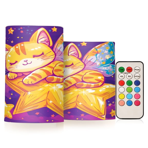BZSMCE Flameless Candles LED Lights Whimsical Winged Whiskers Creativity Battery Candles
