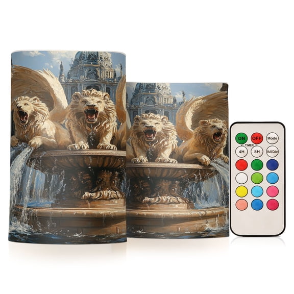 BZSMCE Flameless Candles LED Lights Winged Lions Creativity Battery Candles