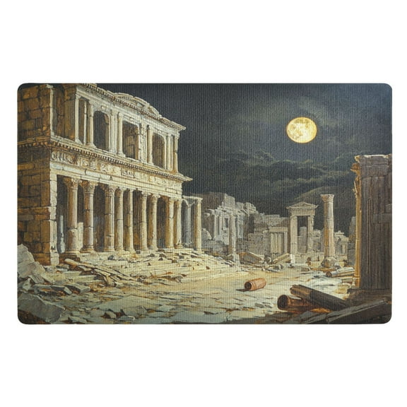 BZSMCE Floor Mats 32x20in Ancientd Relic under Night Painting Creativity Doormats