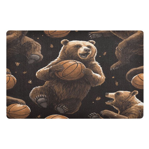 BZSMCE Floor Mats 32x20in Bear Player Creativity Doormats