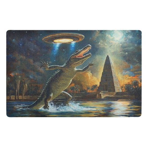 BZSMCE Floor Mats 32x20in Crocodile Jumped Plainting Creativity Doormats