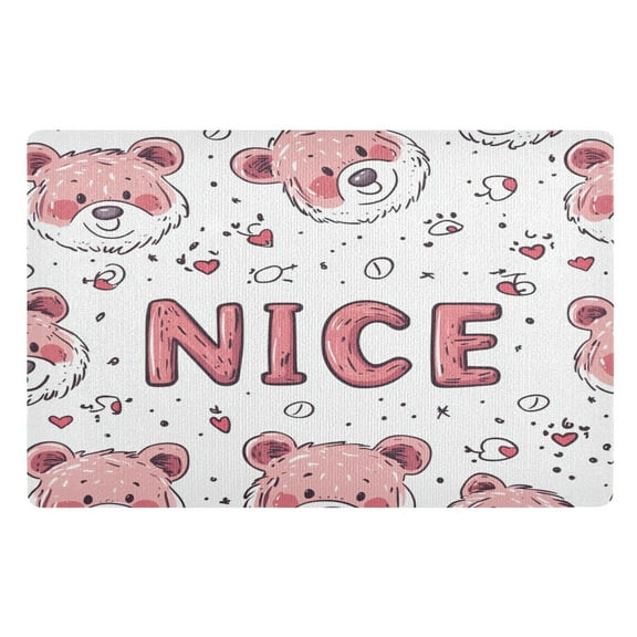 BZSMCE Floor Mats 32x20in Cute Bear Stylized Pattern Creativity Doormats