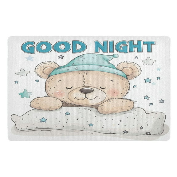 BZSMCE Floor Mats 32x20in Cute Cartoon Brown Bear Creativity Doormats
