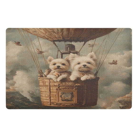 BZSMCE Floor Mats 32x20in Cute Dog on Hot Air Creativity Doormats