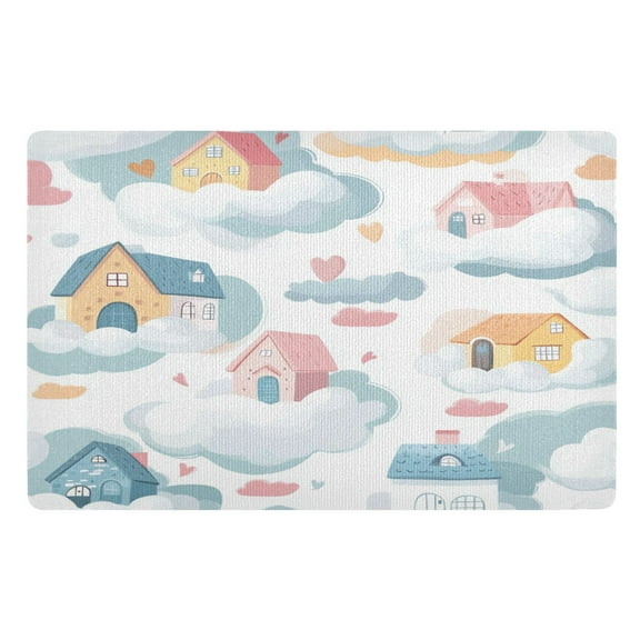 BZSMCE Floor Mats 32x20in Cute House on The Sky Creativity Doormats