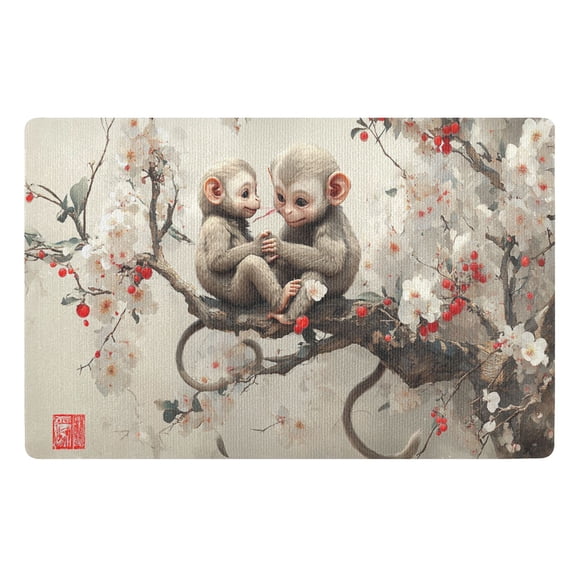 BZSMCE Floor Mats 32x20in Cute Monkey Ink Style Creativity Doormats