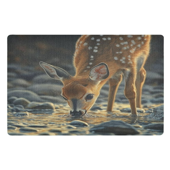 BZSMCE Floor Mats 32x20in Deer Drinking Water Creativity Doormats
