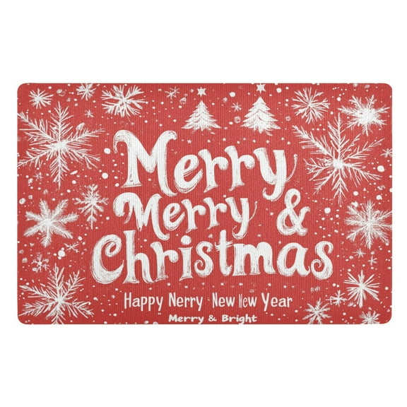 BZSMCE Floor Mats 32x20in Design Blessing and Snowflake Painting Creativity Doormats