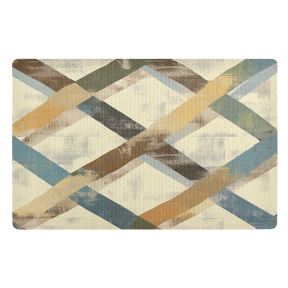 BZSMCE Floor Mats 32x20in Design Blue Flowers Art Print Creativity Doormats