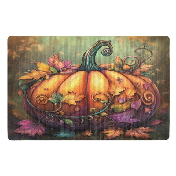 BZSMCE Floor Mats 32x20in Fall Pumpkin Creativity Doormats
