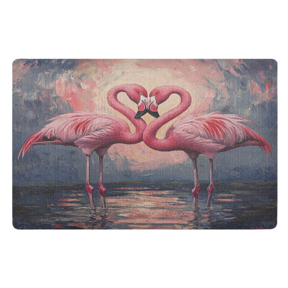 BZSMCE Floor Mats 32x20in Flamingos Fall in Love Pattern Creativity Doormats