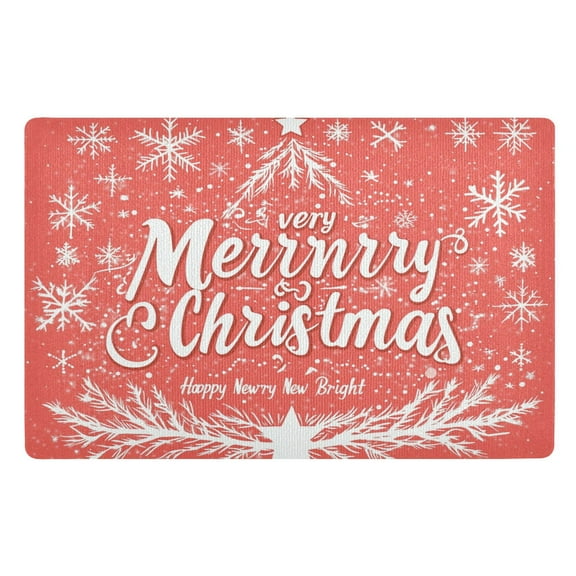 BZSMCE Floor Mats 32x20in Full Pattern Of Snowflake for Christmas Creativity Doormats