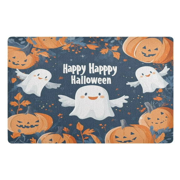 BZSMCE Floor Mats 32x20in Ghosts and Pumpkins Design Pattern Creativity Doormats