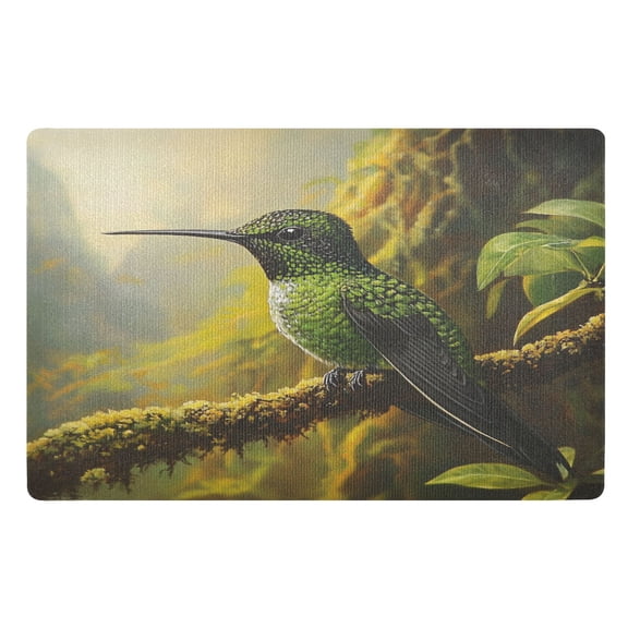 BZSMCE Floor Mats 32x20in Green Bird Creativity Doormats
