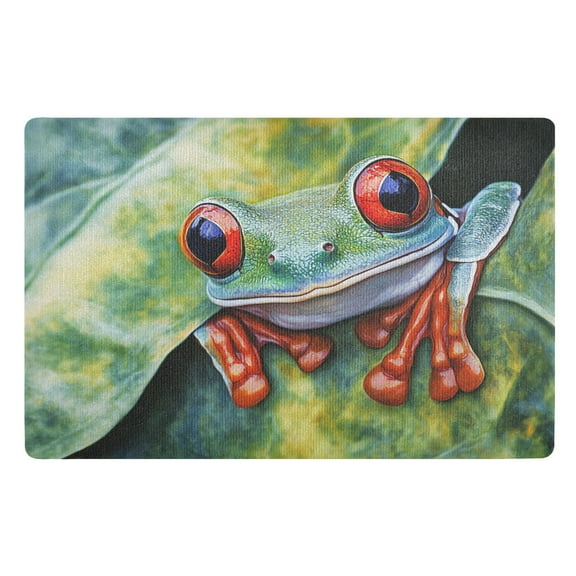 BZSMCE Floor Mats 32x20in Green Frog Creativity Doormats