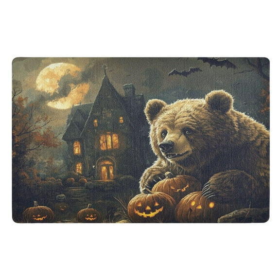 BZSMCE Floor Mats 32x20in Halloween Bear Creativity Doormats