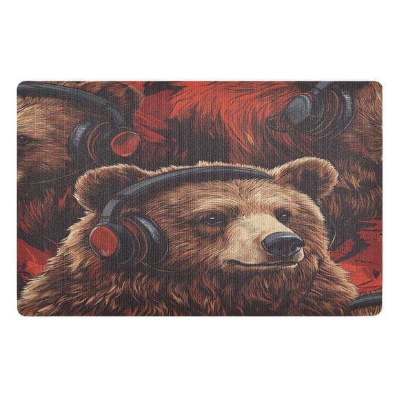 BZSMCE Floor Mats 32x20in Music Bear Creativity Doormats