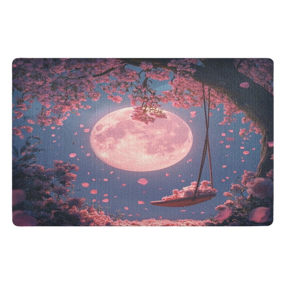 BZSMCE Floor Mats 32x20in Pink Moon Pattern Creativity Doormats