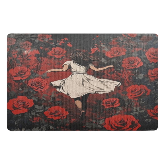 BZSMCE Floor Mats 32x20in Run for Roses Pattern Creativity Doormats