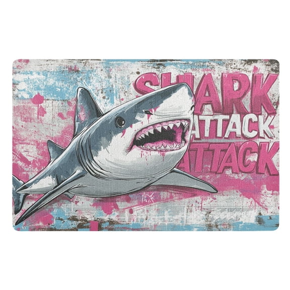 BZSMCE Floor Mats 32x20in Shark Pattern Creativity Doormats